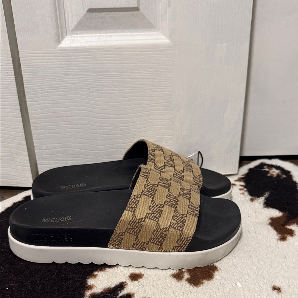 Michael Kors Tan Slide Sandals